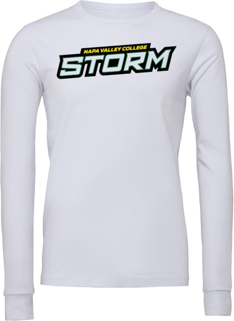 Napa Valley Bella + Canvas Jersey Cotton Long Sleeve T Shirt Napa Valley College Storm Wordmark - ONLINE ONLY