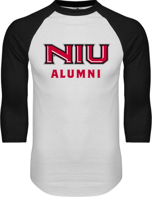 Northern Illinois White/Black Raglan Baseball T Shirt Alumni - ONLINE ONLY