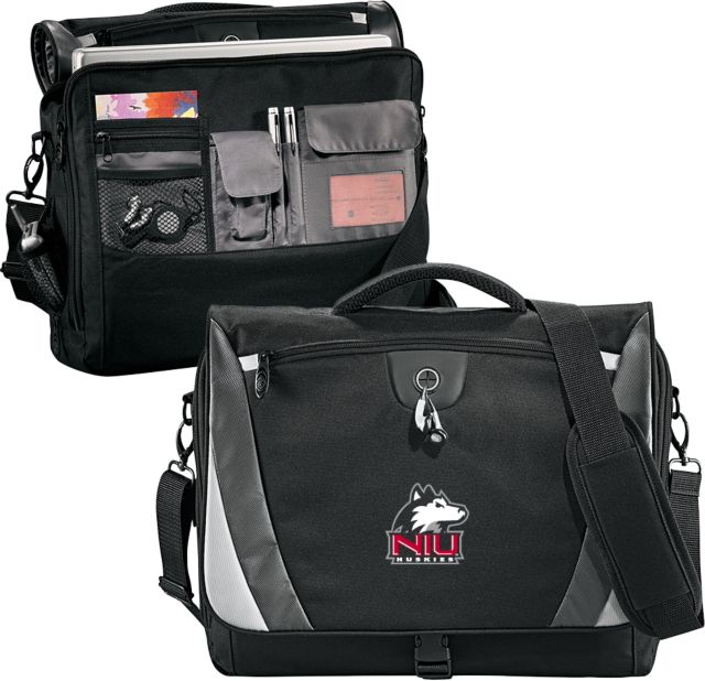Northern Illinois Slope Black/Grey Compu Messenger Bag Primary Mark - ONLINE ONLY