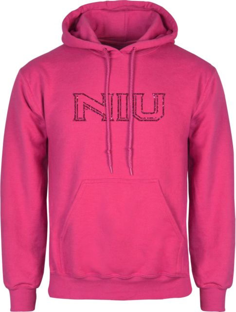 Northern Illinois Fuchsia Fleece Hoodie M Hot Pink Glitter