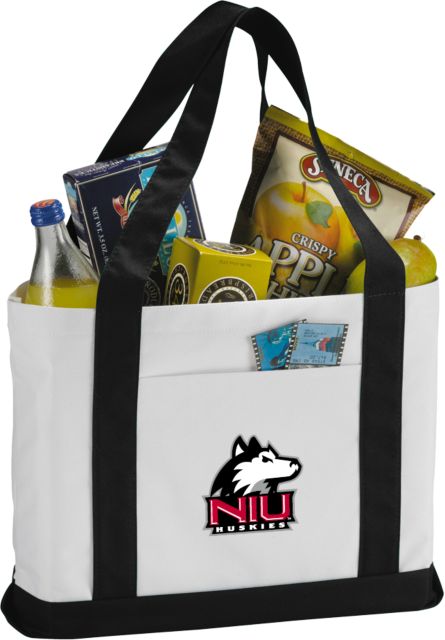 Northern Illinois Contender White/Black Canvas Tote Primary Mark - ONLINE ONLY