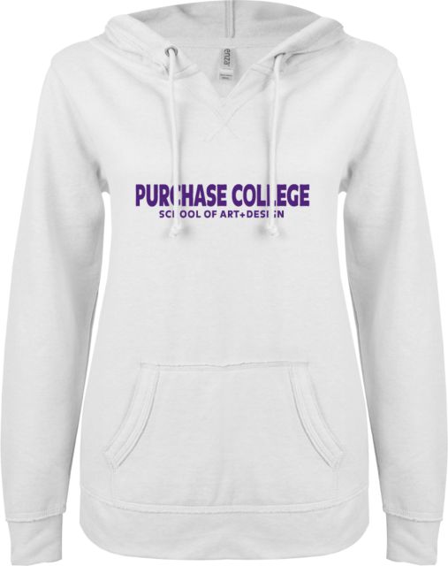 Purchase ENZA Ladies V Notch Raw Edge Fleece Hoodie Purchase College Art Design - ONLINE ONLY