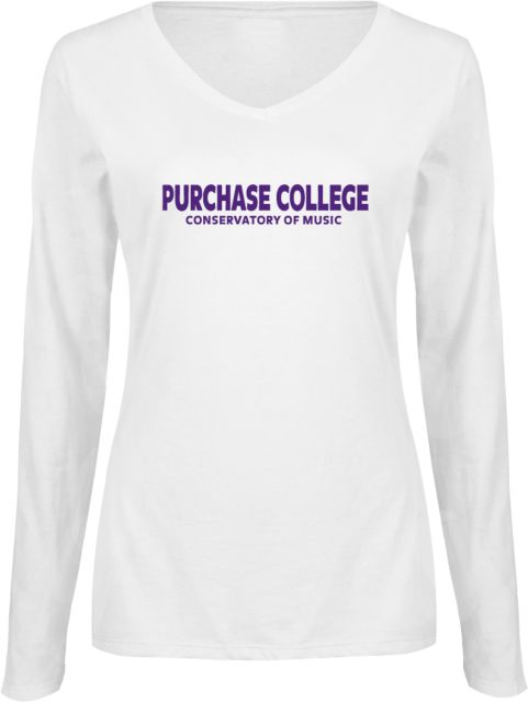 Purchase Ladies Long Sleeve V Neck Tee Purchase College Music - ONLINE ONLY
