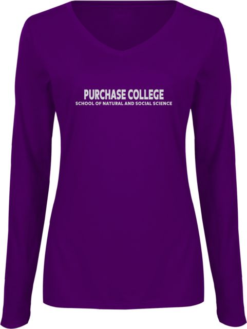 Purchase Ladies Long Sleeve V Neck Tee Purchase College Natural and Social Science - ONLINE ONLY