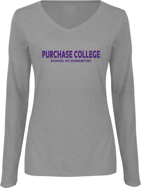 Purchase Ladies Long Sleeve V Neck Tee Purchase College Humanities - ONLINE ONLY