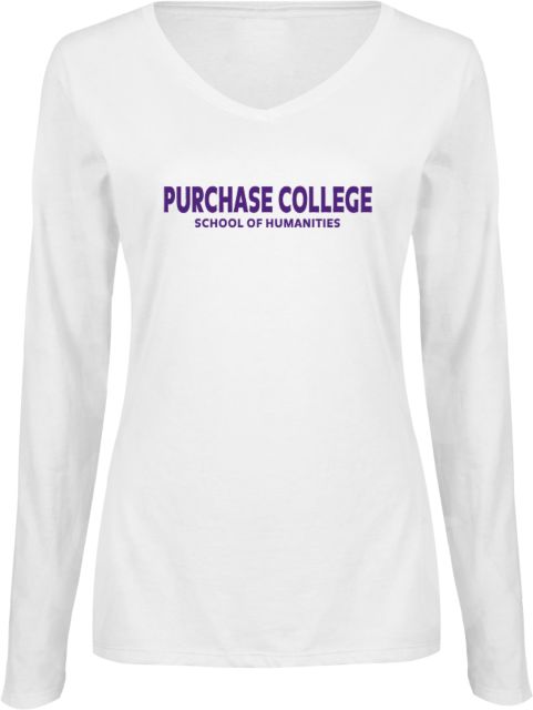 Purchase Ladies Long Sleeve V Neck Tee Purchase College Humanities - ONLINE ONLY