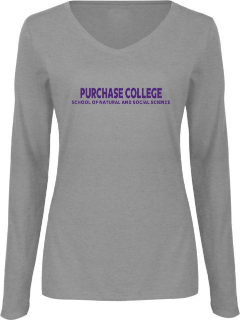 Purchase Ladies Long Sleeve V Neck Tee Purchase College Natural and Social Science - ONLINE ONLY
