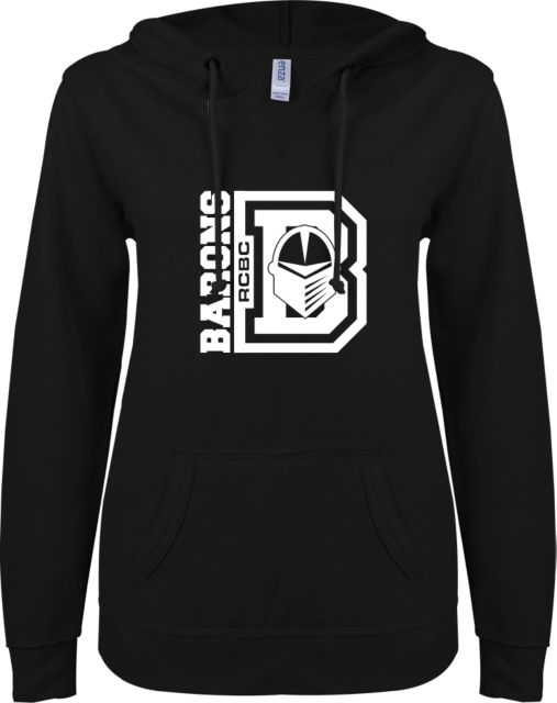 RCBC ENZA Womens V Notch Raw Edge Fleece Hoodie Non Athletic Barons B - ONLINE ONLY