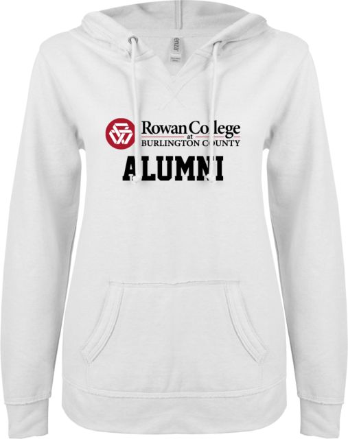 RCBC ENZA Womens V Notch Raw Edge Fleece Hoodie Alumni - ONLINE ONLY