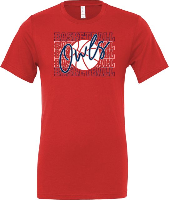 Florida Atlantic Bella + Canvas Jersey Cotton T Shirt FAU Basketball Owls Script Over Repeat Text - ONLINE ONLY