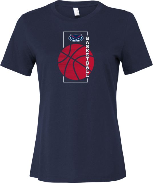 Florida Atlantic Bella + Canvas Womens Relaxed Cotton T Shirt FAU Basketball Minimalist Modern - ONLINE ONLY