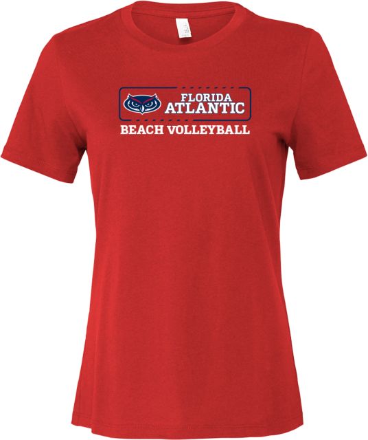 Florida Atlantic Bella + Canvas Womens Relaxed Cotton T Shirt Florida Atlantic Beach Volleyball - ONLINE ONLY
