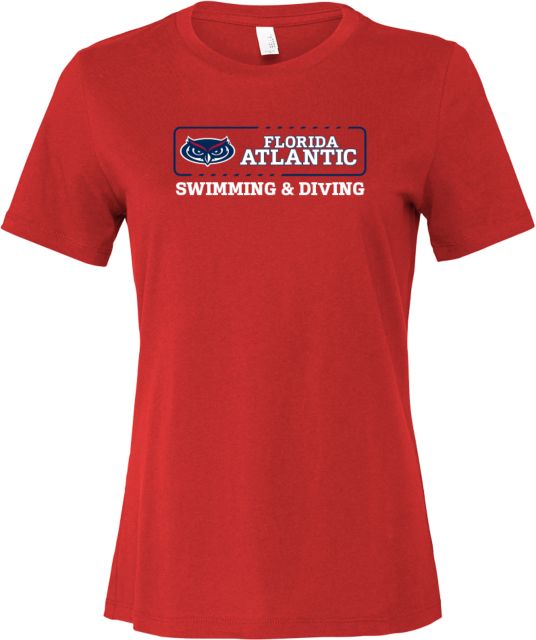 Florida Atlantic Bella + Canvas Womens Relaxed Cotton T Shirt Florida Atlantic Swimming and Diving - ONLINE ONLY
