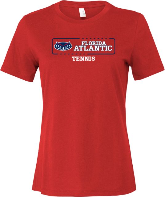 Florida Atlantic Bella + Canvas Womens Relaxed Cotton T Shirt Florida Atlantic Tennis - ONLINE ONLY