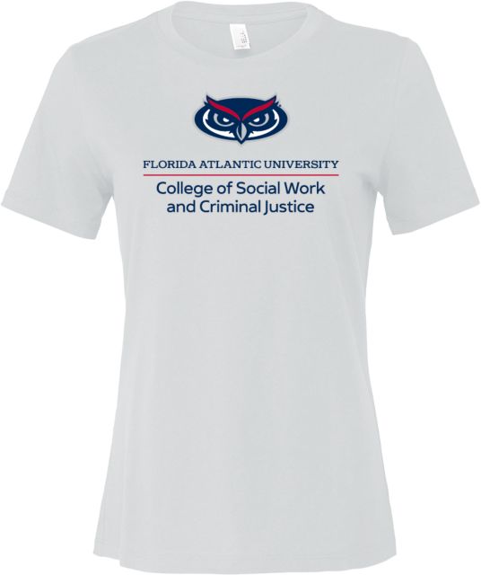 Florida Atlantic Bella + Canvas Womens Relaxed Cotton T Shirt Florida Atlantic College of Social Work - ONLINE ONLY