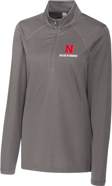 Nebraska Clique Womens Ice Pique Titan Half Zip N College of Business Stacked - ONLINE ONLY