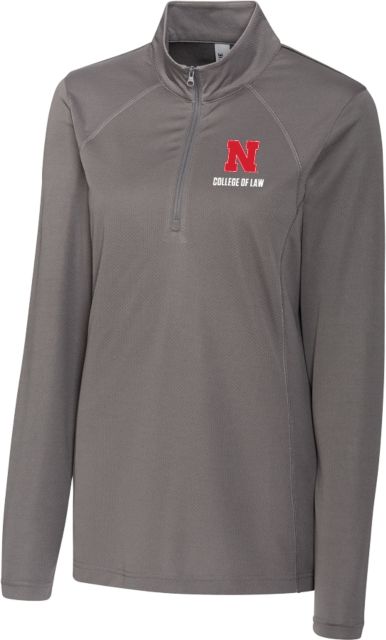 Nebraska Clique Womens Ice Pique Titan Half Zip N College of Law Stacked - ONLINE ONLY