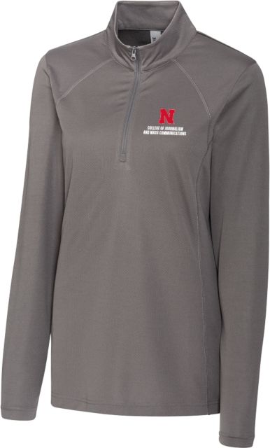 Nebraska Clique Womens Ice Pique Titan Half Zip N College of Journalism and Mass Comm Stacked - ONLINE ONLY