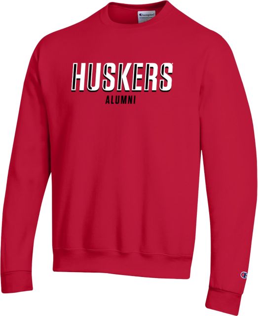 Nebraska Champion Scarlet Fleece Crew Huskers Alumni - ONLINE ONLY