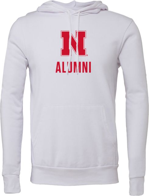 Nebraska Bella + Canvas Fleece Hood N Alumni Stacked - ONLINE ONLY