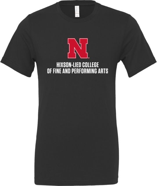 Nebraska Bella + Canvas Jersey Cotton T Shirt N College of Hixson Fine and Performing Arts Stacked - ONLINE ONLY