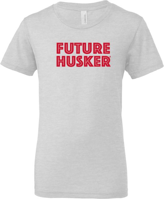 Nebraska Bella + Canvas Youth Jersey T Shirt Future Husker Stacked - ONLINE ONLY