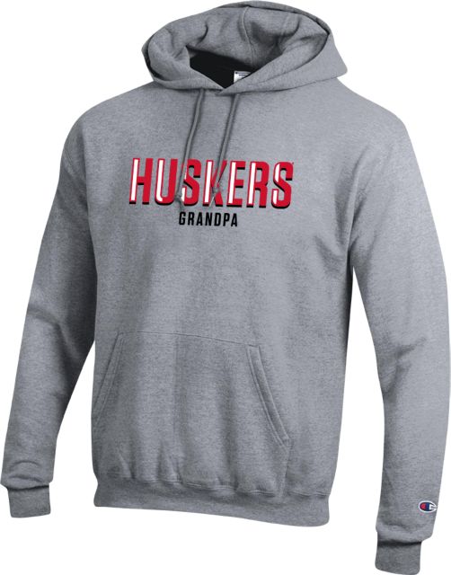 Nebraska Champion Fleece Hoodie Huskers Grandpa - ONLINE ONLY