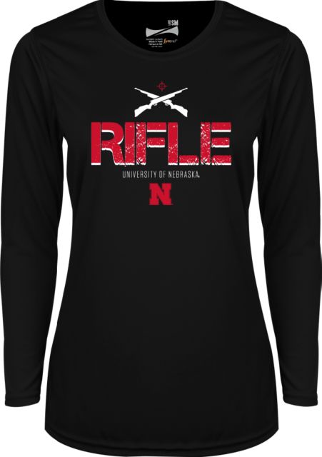 Nebraska Womens Performance Long Sleeve V Neck Shirt Huskers Rifle - ONLINE ONLY