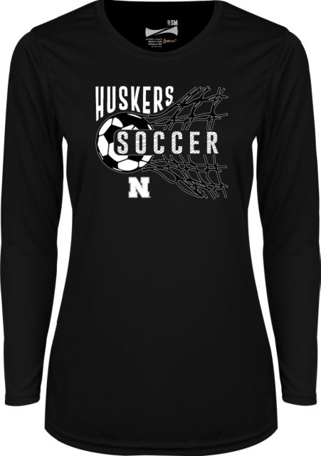 Nebraska Womens Performance Long Sleeve V Neck Shirt Huskers Soccer - ONLINE ONLY