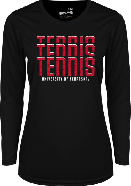 Nebraska Womens Performance Long Sleeve V Neck Shirt Huskers Tennis - ONLINE ONLY