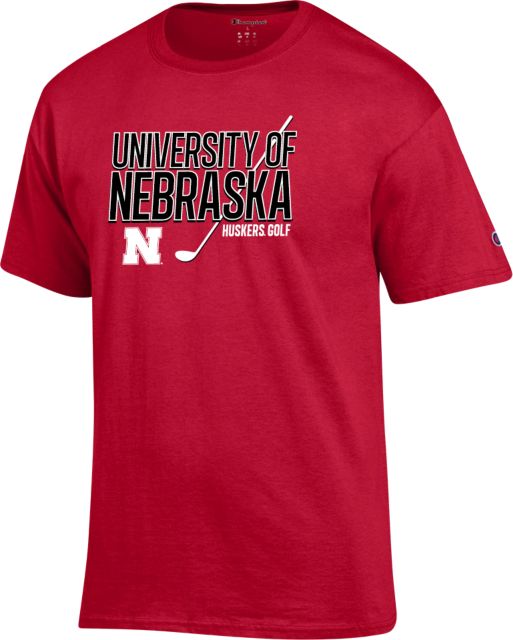 Nebraska Champion Scarlet T Shirt Huskers Golf - ONLINE ONLY