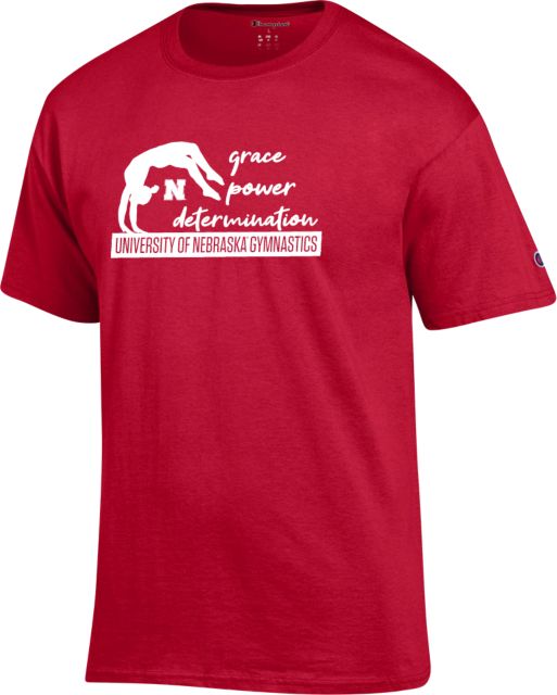Nebraska Champion Scarlet T Shirt Huskers Gymnastics - ONLINE ONLY