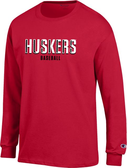 Nebraska Champion Long Sleeve T Shirt Huskers Baseball - ONLINE ONLY