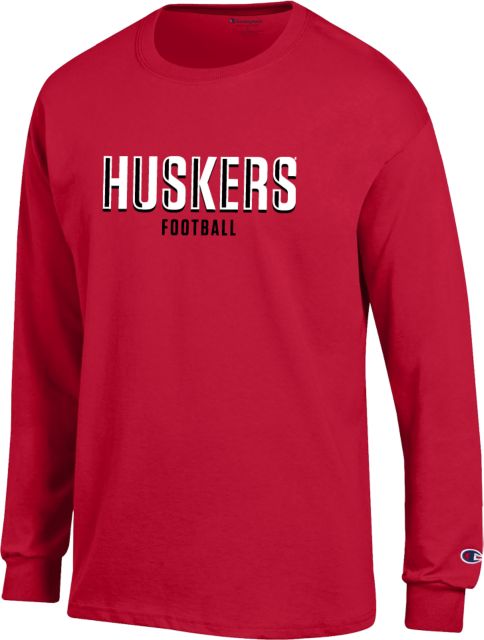 Nebraska Champion Long Sleeve T Shirt Huskers Football - ONLINE ONLY