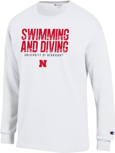 Nebraska Champion Long Sleeve T Shirt Huskers Swimming and Diving - ONLINE ONLY