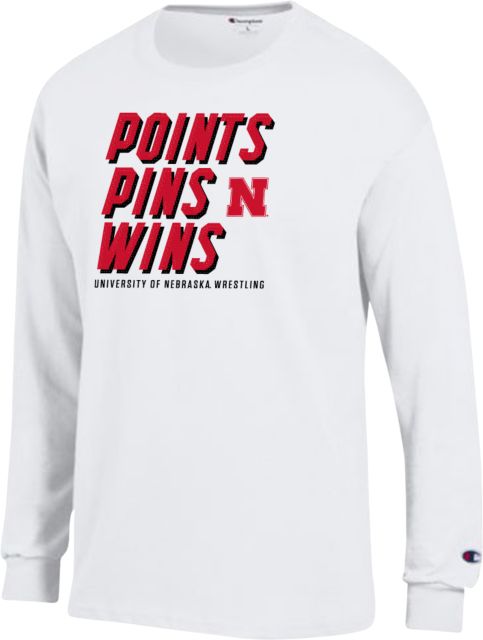 Nebraska Champion Long Sleeve T Shirt Huskers Wrestling - ONLINE ONLY