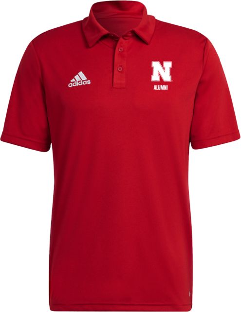 Nebraska Adidas Entrada Polo N Alumni Stacked - ONLINE ONLY
