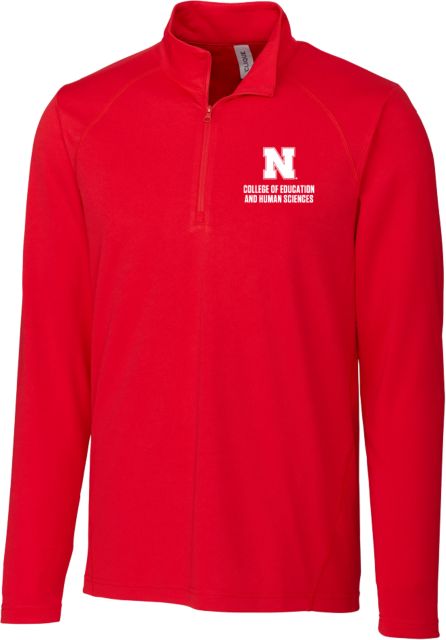 Nebraska Clique Ice Pique Red Half Zip N College of Education and Human Sciences Stacked - ONLINE ONLY