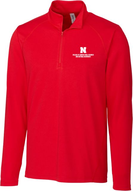 Nebraska Clique Ice Pique Red Half Zip N College of Ag Sciences and Natural Resources Stacked - ONLINE ONLY