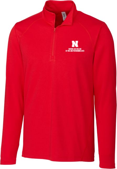 Nebraska Clique Ice Pique Red Half Zip N College of Hixson Fine and Performing Arts Stacked - ONLINE ONLY