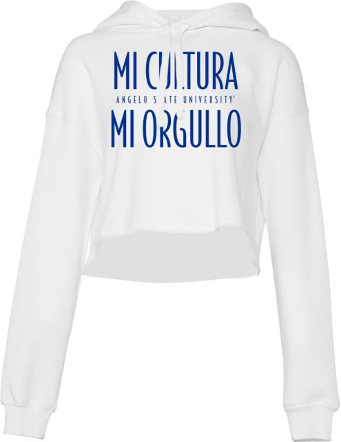 Angelo State Bella + Canvas Cropped Fleece Hood Mi Cultura Mi Orgullo - ONLINE ONLY