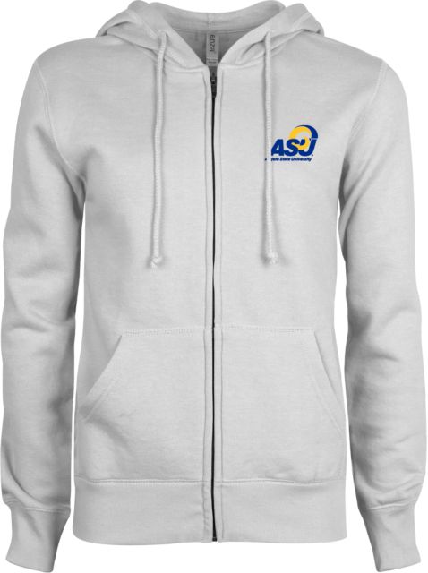 Angelo State ENZA Ladies Fleece Full Zip Hoodie Primary Mark - ONLINE ONLY