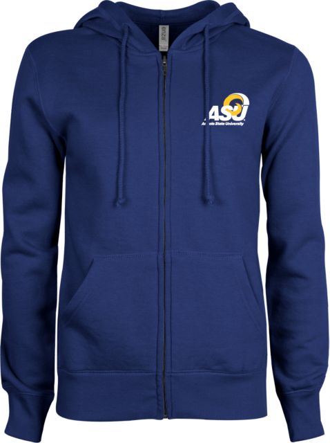 Angelo State ENZA Ladies Fleece Full Zip Hoodie Primary Mark - ONLINE ONLY