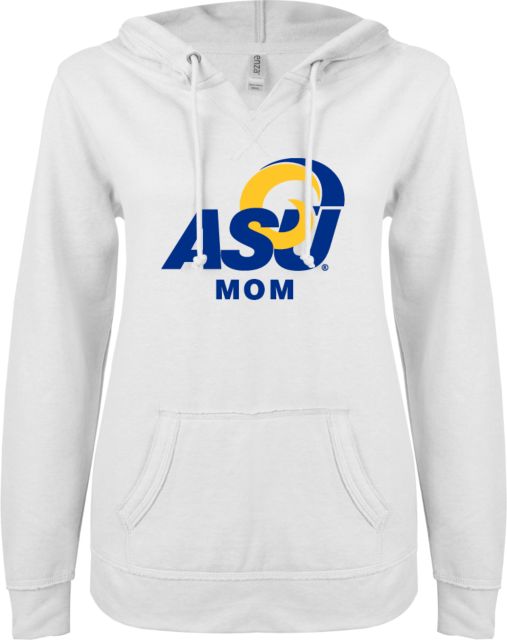 Angelo State ENZA Ladies V Notch Raw Edge Fleece Hoodie ASU Mom - ONLINE ONLY