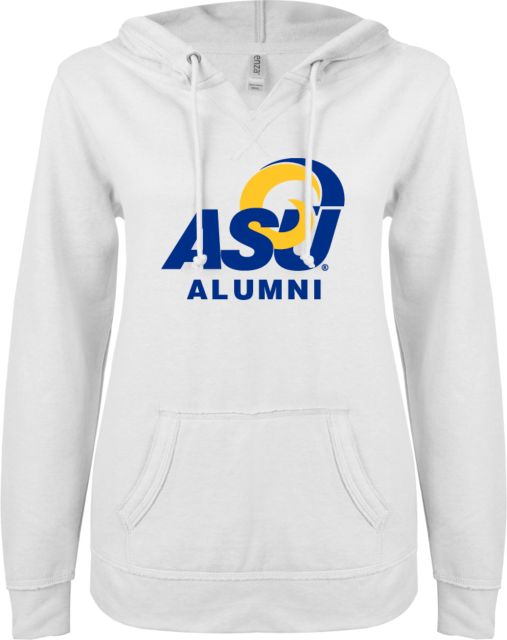 Angelo State ENZA Ladies V Notch Raw Edge Fleece Hoodie ASU Alumni - ONLINE ONLY