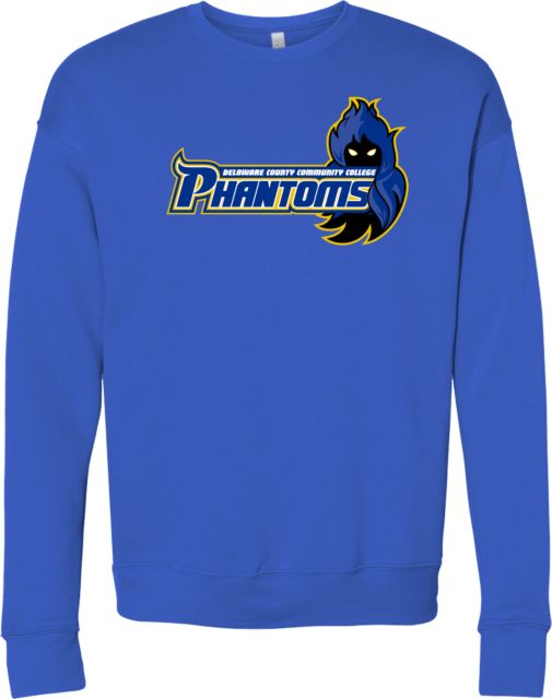 Delaware CC Bella + Canvas Fleece Crew Delaware County Community College Phantoms with Mascot - ONLINE ONLY
