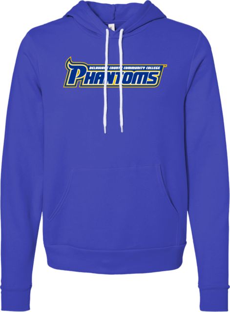 Delaware CC Bella + Canvas Fleece Hood Delaware County Community College Phantoms Wordmark - ONLINE ONLY