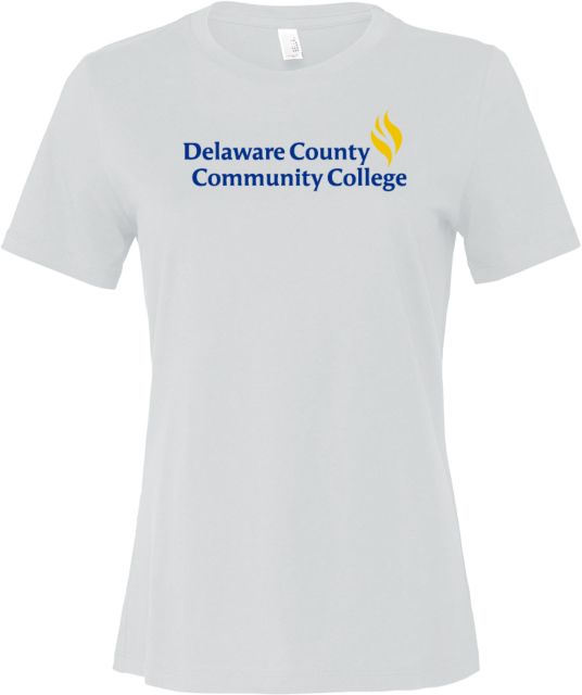 Delaware CC Bella + Canvas Womens Relaxed Cotton T Shirt Delaware County Community College Primary Mark - ONLINE ONLY
