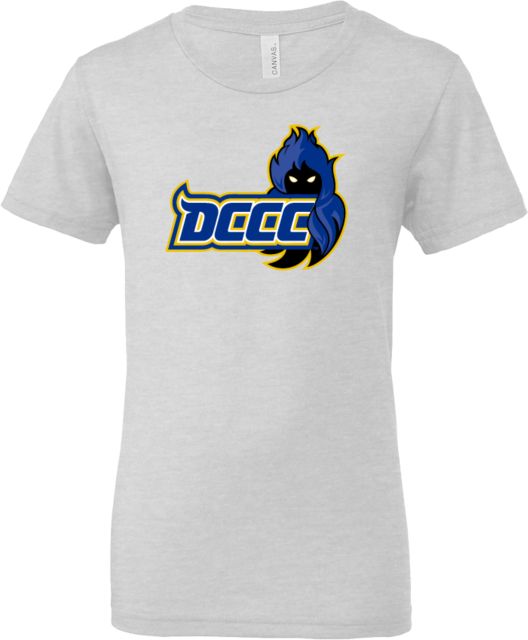 Delaware CC Bella + Canvas Youth Jersey T Shirt DCCC Wordmark with Mascot - ONLINE ONLY