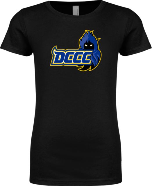 Delaware CC Next Level Girls Fashion Fit T Shirt DCCC Wordmark with Mascot - ONLINE ONLY